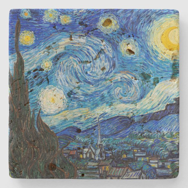 The Starry Night | Van Gogh | Stone Coaster (Front)