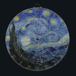 The Starry Night (Vincent van Gogh) (Famous Art) Dartboard<br><div class="desc">This design features a famous painting by the Dutch Post-Impressionist painter Vincent van Gogh (1853–1890). It depicts the view from the east-facing window of his asylum room at Saint-Rémy-de-Provence, just before sunrise; van Gogh also added an imaginary village to the scene. "The Starry Night" is one of the most recognized...</div>