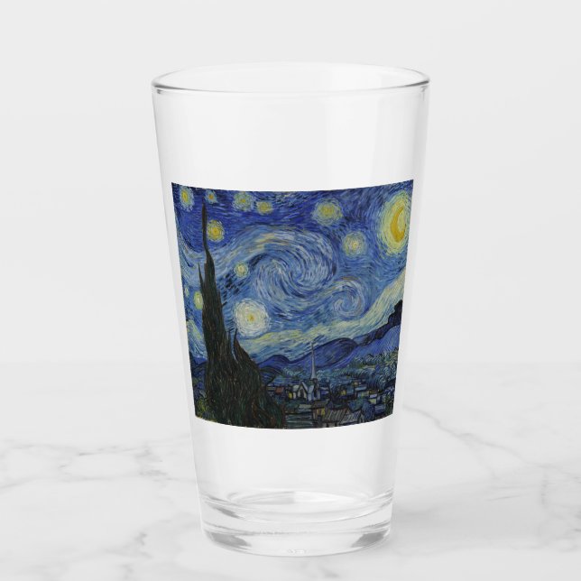 The Starry Night (Vincent van Gogh) (Famous Art) Glass (Front)