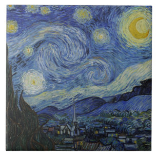 The Starry Night (Vincent van Gogh) (Famous Art) Tile