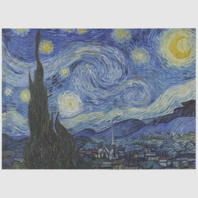 The Starry Night (Vincent van Gogh) (Famous Art) Tissue Paper (Front)