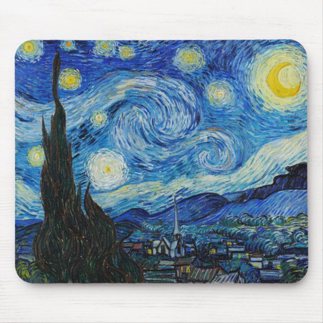 The Starry Night - Vincent Van Gogh Mouse Mat (Front)