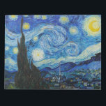 The Starry Night - Vincent Van Gogh Notepad<br><div class="desc">View from the psychiatric hospital at Saint-Rémy-de-Provence (France), just before sunrise, with addition of an imaginary village. Oil on canvas (1889) by Dutch painter Vincent van Gogh.</div>