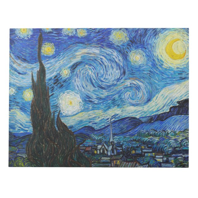 The Starry Night - Vincent Van Gogh Notepad (Front)