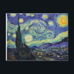 The Starry Night Vincent Van Gogh Postcard<br><div class="desc">This postcard features the painting The Starry Night by Vicent Van Gogh. It is an oil on canvas and it was painted in 1889. The story of Vincent Van Gogh cutting off his ear after a fight with his friend Paul Gauguin is a well-known one and it happened in 1888....</div>