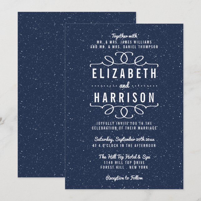 The Starry Night Wedding Collection Invitation (Front/Back)