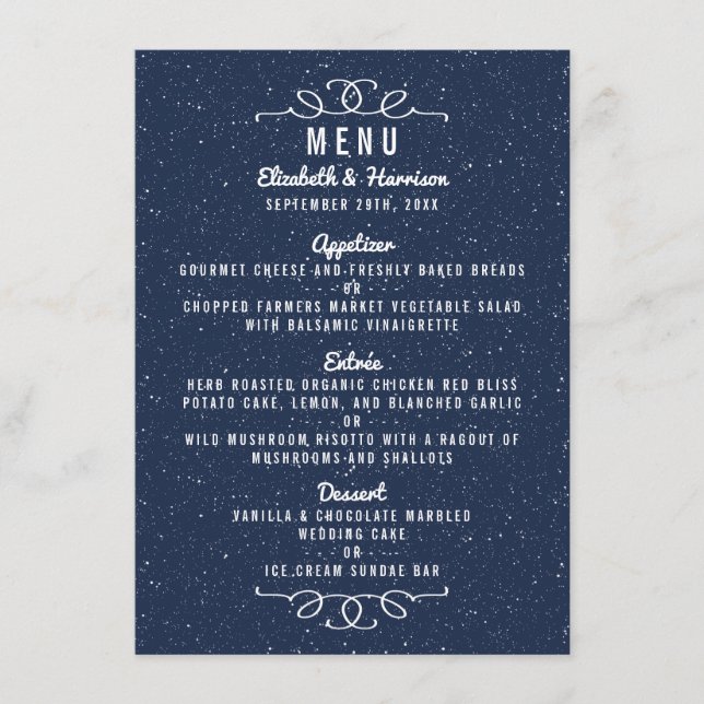 The Starry Night Wedding Collection - Menu (Front)