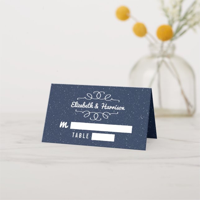 The Starry Night Wedding Collection Place Card (Front)