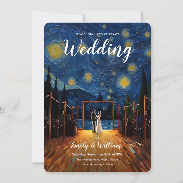 The Starry Night Wedding Day | Wedding Invitation (Front)