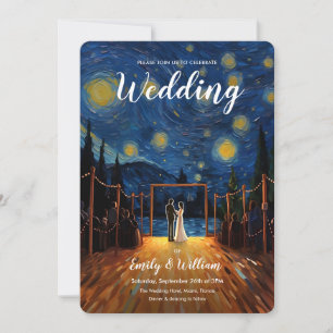 The Starry Night Wedding Day   Wedding Invitation