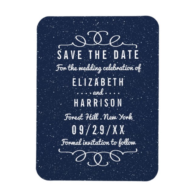 The Starry Night Wedding Save The Date Magnet (Vertical)