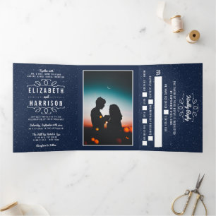 The Starry Night Wedding Suite Tri-Fold Invitation