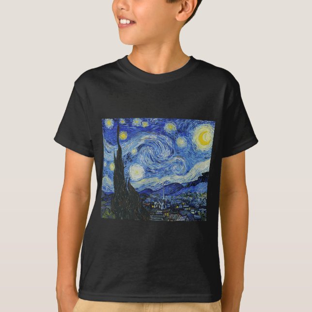 The Starry Night World Famous Painting T-Shirt (Front)