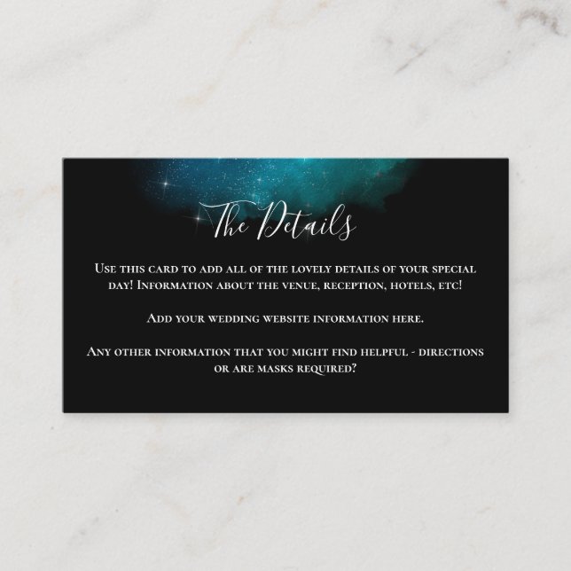 The Stars Aligned Wedding Details Enclosure Cards  (Front)