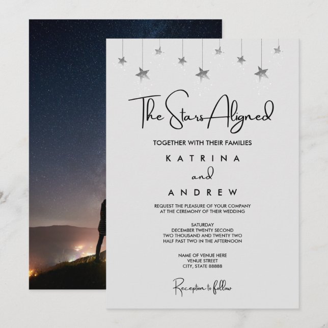 The Stars Aligned Wedding Invitation  (Front/Back)