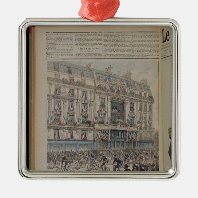 The start of the Paris-Brest bicycle race Metal Tree Decoration (Front)