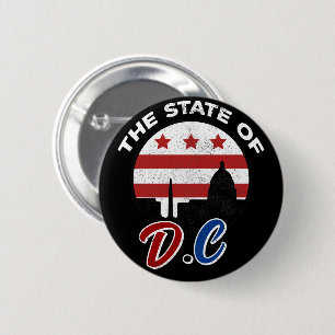 The State of DC - For 51st Statehood For USA 6 Cm Round Badge
