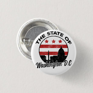 The State of Washington DC - 51st Statehood  3 Cm Round Badge