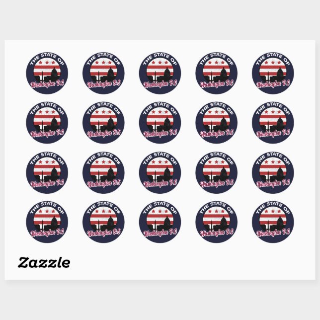 The State of Washington DC - 51st Statehood  Classic Round Sticker (Sheet)