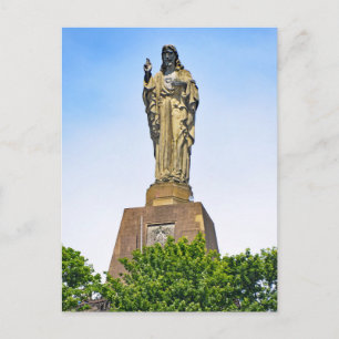 The Statue of Christ in San Sebastian-Donostia. Postcard