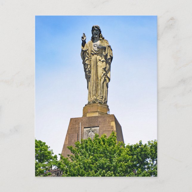 The Statue of Christ in San Sebastian-Donostia. Postcard (Front)
