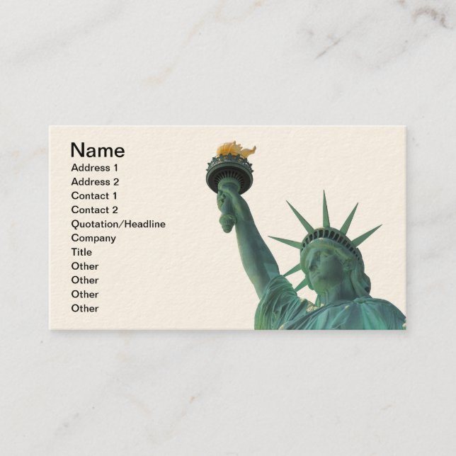 The Statue of Liberty Business Card (Front)
