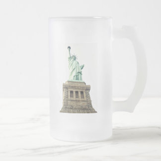 The Statue of Liberty Frosted Glass Beer Mug