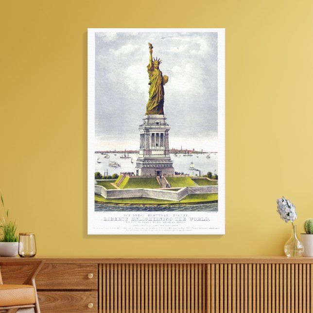 The Statue of Liberty, The Great Bartholdi Statue Canvas Print (Insitu(LivingRoom))