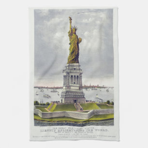 The Statue of Liberty, The Great Bartholdi Statue Tea Towel