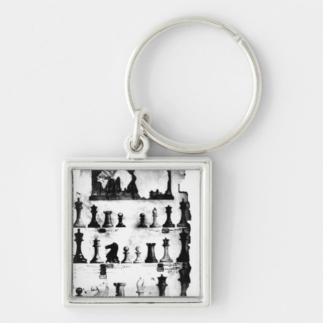 The Staunton Chessmen Patent Drawing Key Ring (Front)