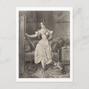 The Stay-lace, engraved by Alfred Leon Lemercier ( Postcard