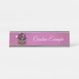 The Steampunk Owl: Guardian of Secrets. Desk Name Plate