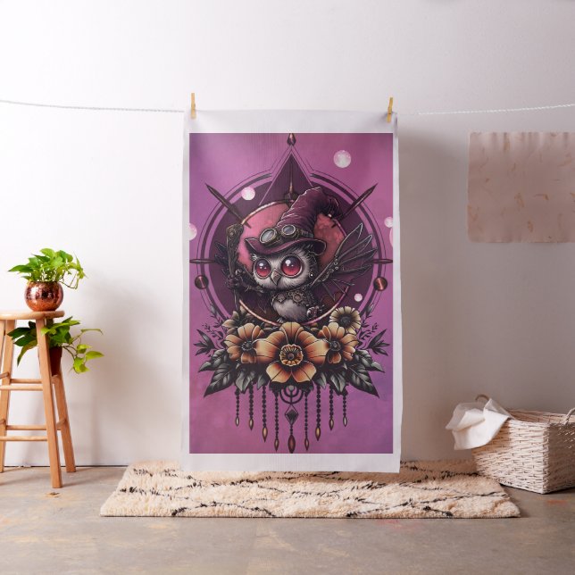 The Steampunk Owl: Guardian of Secrets.  Fabric (In Situ)
