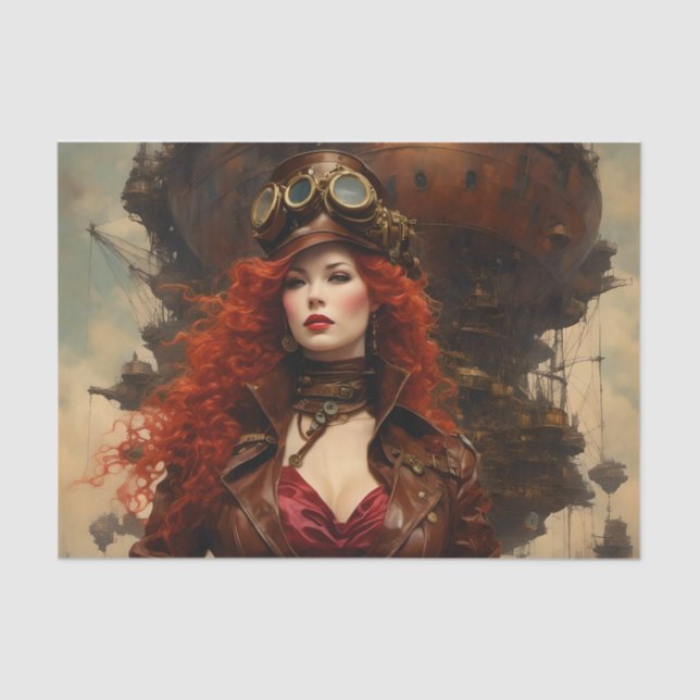 The Steampunk Woman Tissue Paper (Front)