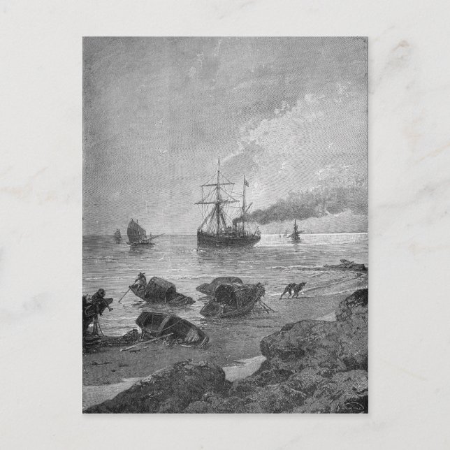 The steamship Vladivostok on the Yangtze River Postcard (Front)