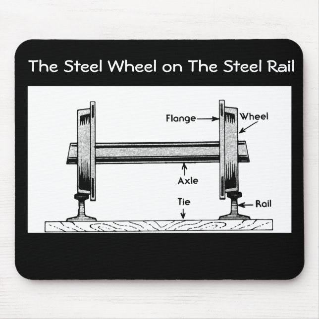The Steel  Railway Wheel on The Steel Rail Mouse Mat (Front)