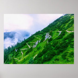 The steep path on the mountain poster
