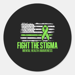 The Stigma American Flag Mental Health Awareness  Classic Round Sticker