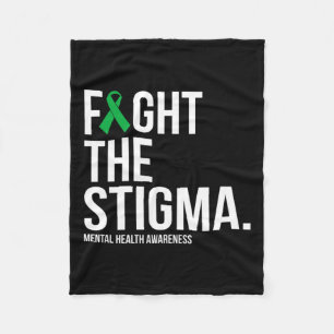 The Stigma Green Ribbon Mental Health Fleece Blanket
