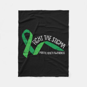 The Stigma Mental Health Awareness Green Ribbon Fleece Blanket