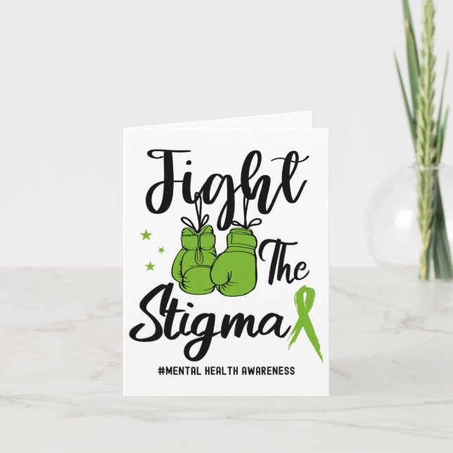 The Stigma Mental Health Awareness May Green Ribbo Card (Front)