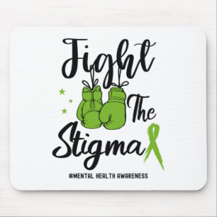 The Stigma Mental Health Awareness May Green Ribbo Mouse Mat