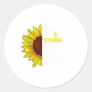 The Stigma Mental Health Awareness Problems Sunflo Classic Round Sticker