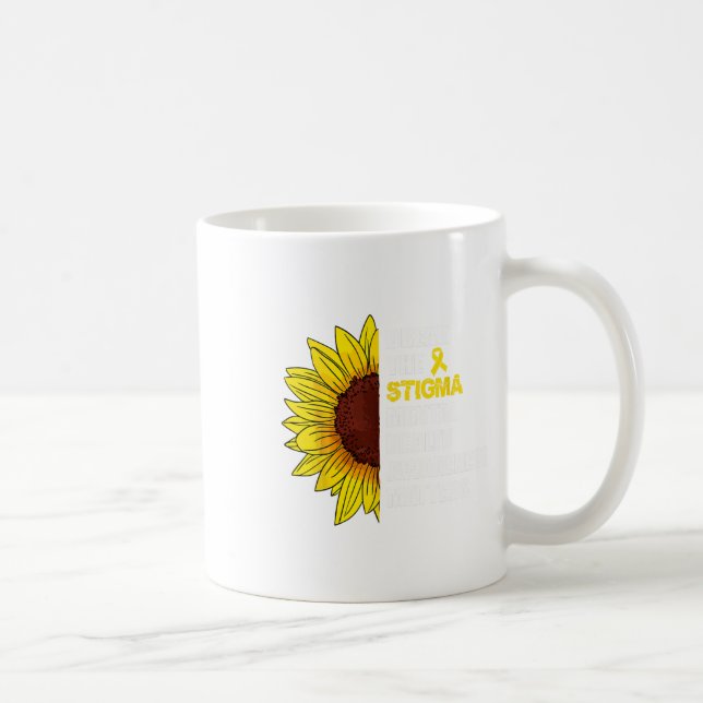The Stigma Mental Health Awareness Problems Sunflo Coffee Mug (Right)