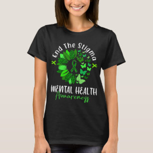 The Stigma Mental Health Awareness Ribbon Butterfl T-Shirt