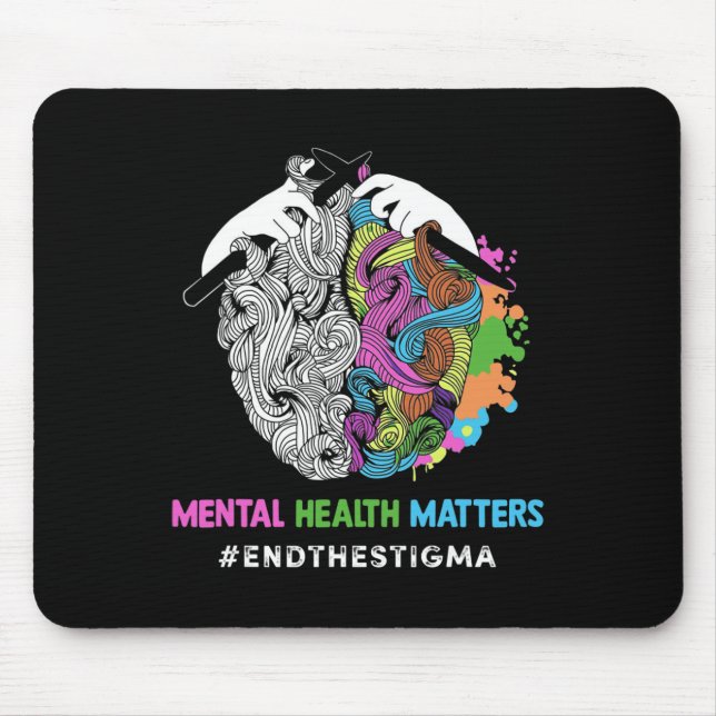 The Stigma Mental Health Problems Mental Awareness Mouse Mat (Front)