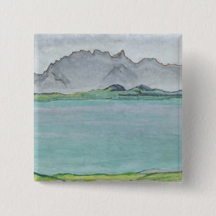 The Stockhorn Mountains and Lake Thun, 1911 15 Cm Square Badge