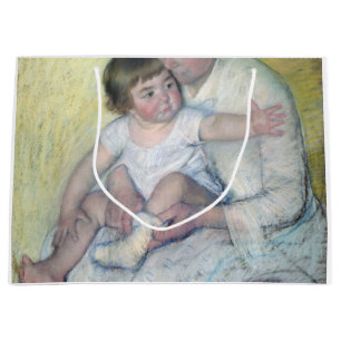 The Stocking, Mary Cassatt Large Gift Bag