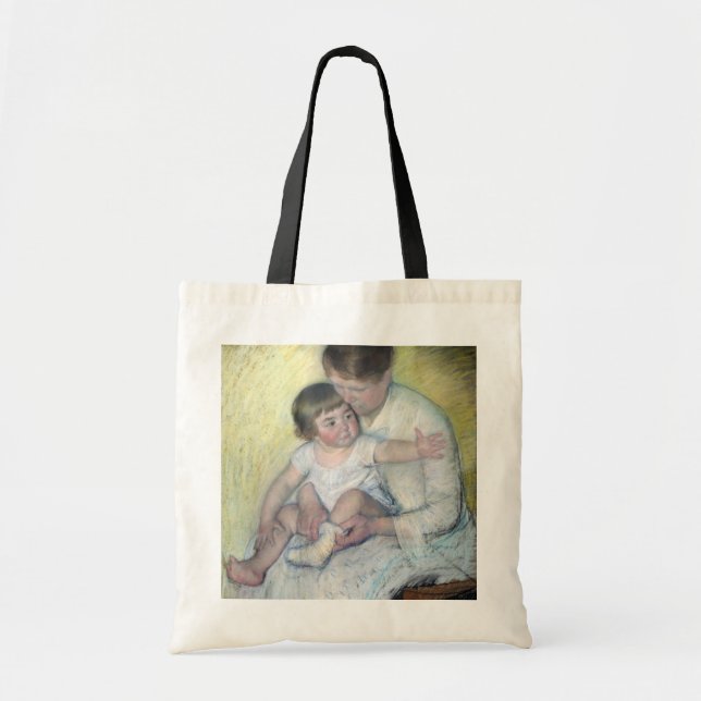 The Stocking, Mary Cassatt Tote Bag (Front)
