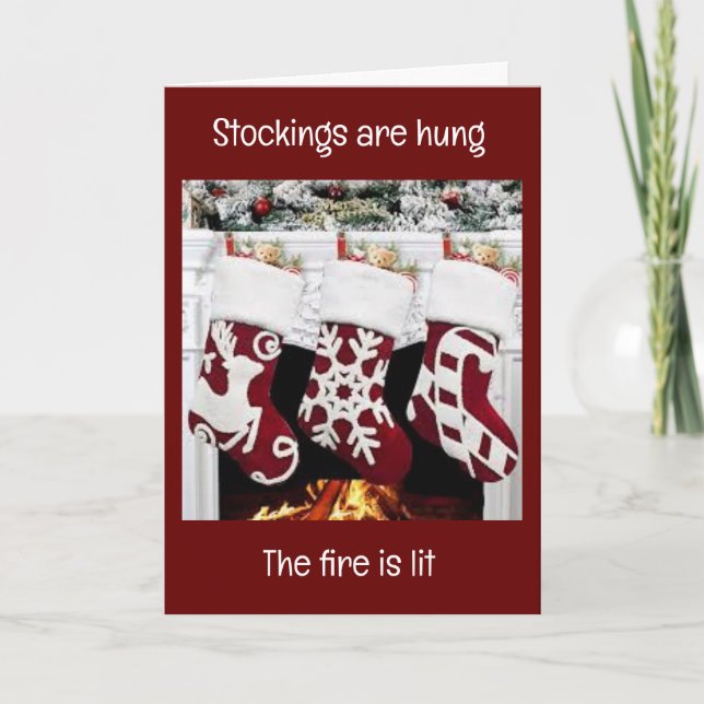 THE STOCKINGS ARE HUNG-CELEBRATE CHRISTMAS CARD (Front)